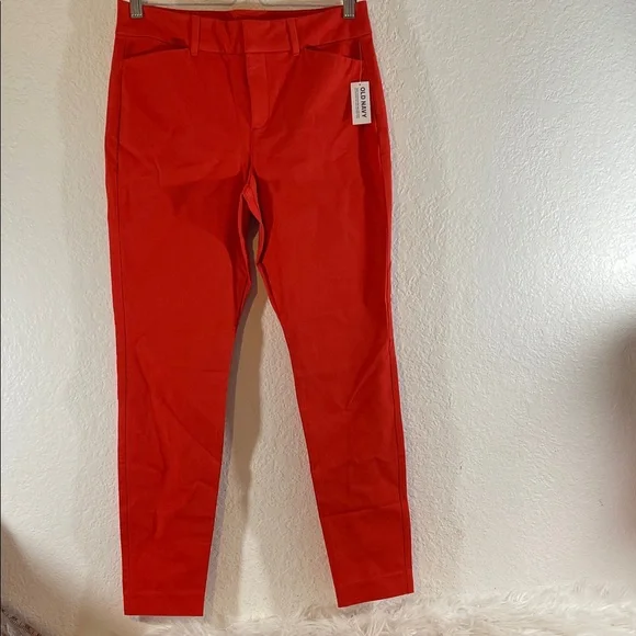 OLD NAVY High-Waisted Pixie Skinny Pants Orange Size 6 Petite With Pockets NEW - Picture 3 of 15